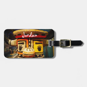 Étiquette À Bagage Kachina Doll Wood Face Photo Personnalisée Nom Cut