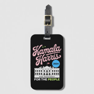 Étiquette À Bagage Kamala Harris 2024 Vote Démocrate Social Bleu 