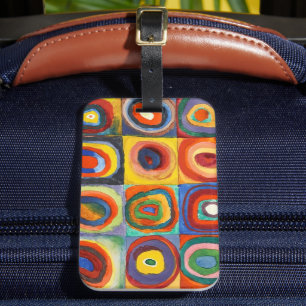 Étiquette À Bagage Kandinsky - Carrés aux cercles concentrés