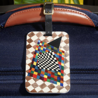 Étiquette À Bagage Kandinsky - Chèque, peinture abstraite colorée,