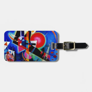 Étiquette À Bagage Kandinsky en peinture Abstraite bleue