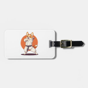Étiquette À Bagage Karate Corgi � Chien d'Arts Martiaux