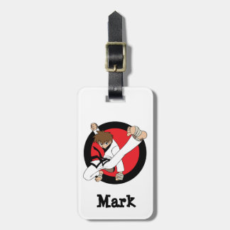 Étiquette À Bagage Karaté de ceinture noire/garçon brune de Ninja