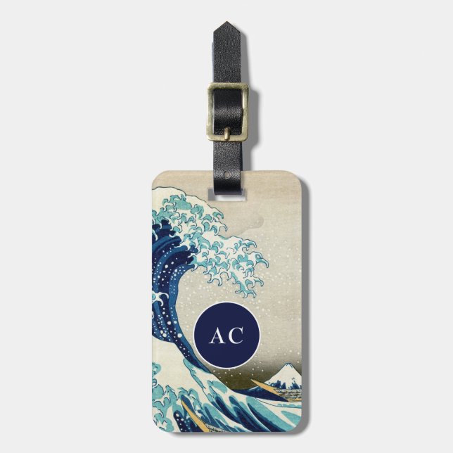 Étiquette À Bagage Katsushika Hokusai - La Grande vague au large de K (Devant Vertical)