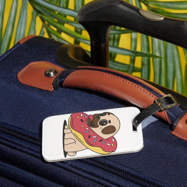 Étiquette À Bagage Kawaii Carlin Donut Chien mignon animal de compagn (Insitu Rectoal 3)