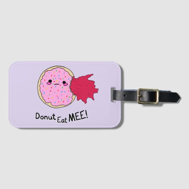 Étiquette À Bagage Kawaii Jam Donut Mange Moi (Devant Horizontal)