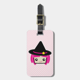 Étiquette À Bagage Kawaii Pink Haired Witch Tags des bagages de voyag