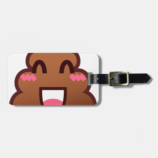 Étiquette À Bagage kawaii poop emojis (Devant horizontal)