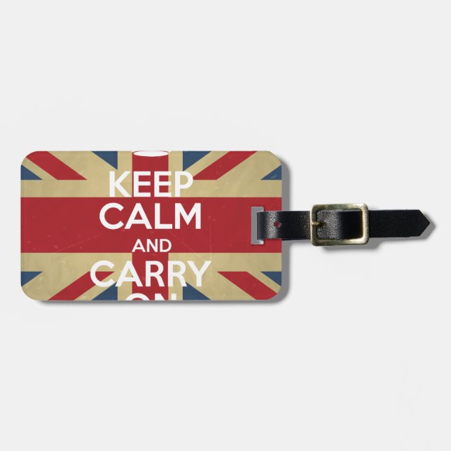 Étiquette À Bagage Keep Calm and Carry (Devant horizontal)