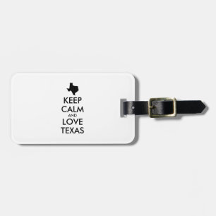 Étiquette À Bagage KEEP CALM et LOVE TEXAS personnalisables