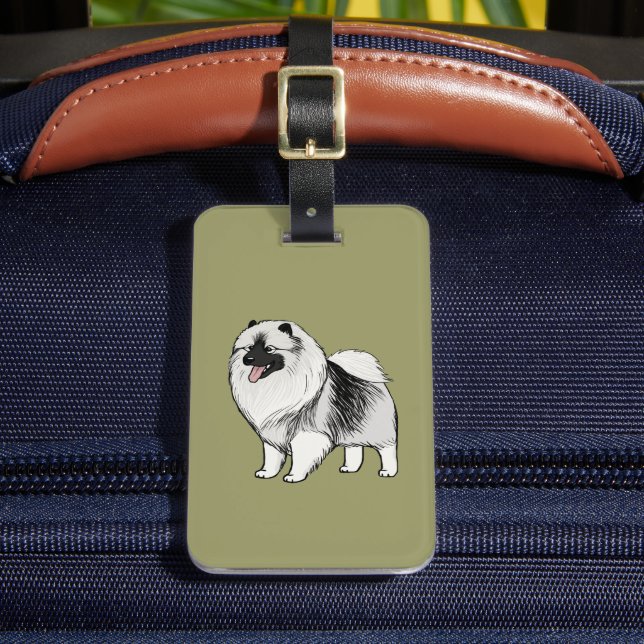 Étiquette À Bagage Keeshond avec texte personnalisable (Insitu Rectoal 2)