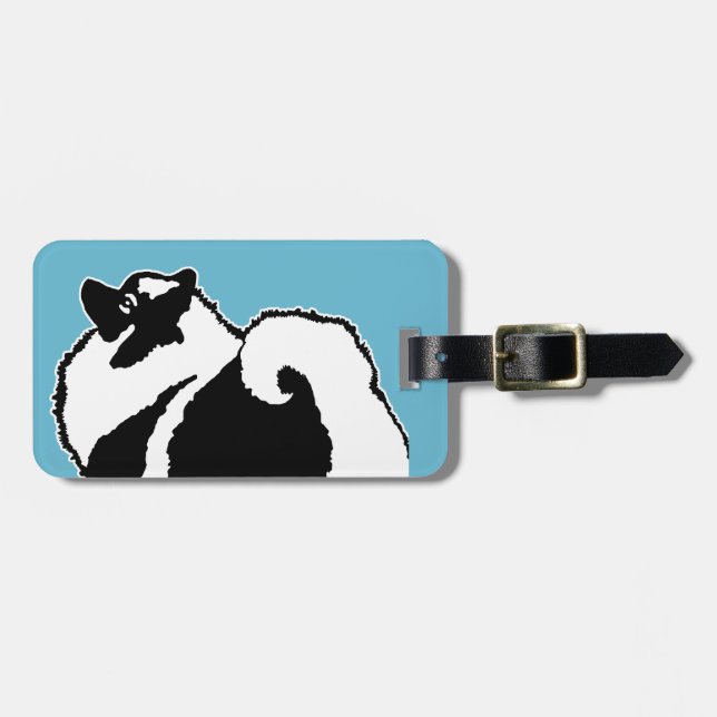 Étiquette À Bagage Keeshond Graphics - Cute Original Chig Art (Devant horizontal)