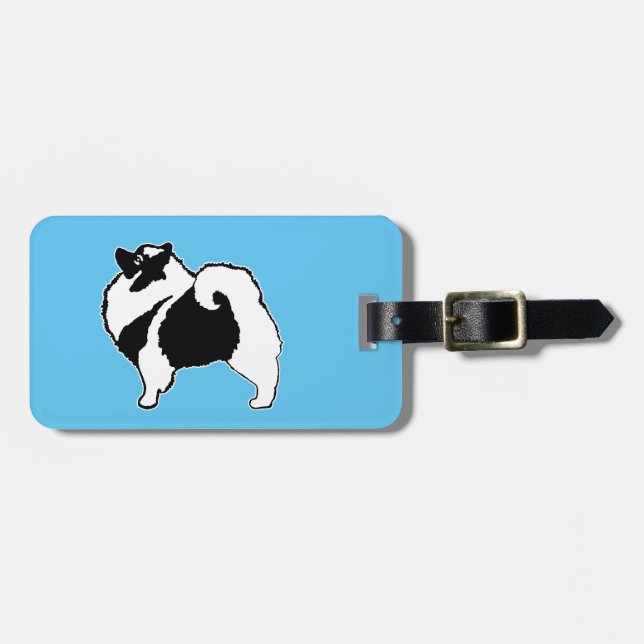 Étiquette À Bagage Keeshond Graphics - Cute Original Chig Art (Devant horizontal)