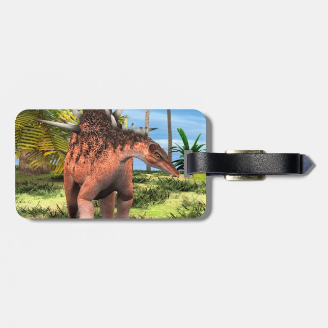 Étiquette À Bagage Kentrosaurus Dinosaure Jungle Art Préhistorique (Dos horizontal)