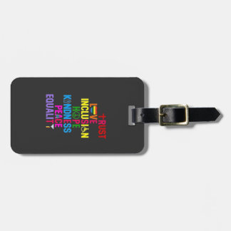 Étiquette À Bagage Kindness Peace Equality Love Inclusion Hope