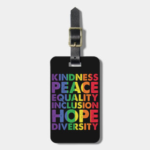 Étiquette À Bagage Kindness Peace Equality Love Inclusion Hope LGBT