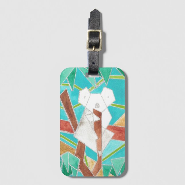 Étiquette À Bagage Koala Watercolor (Devant Vertical)