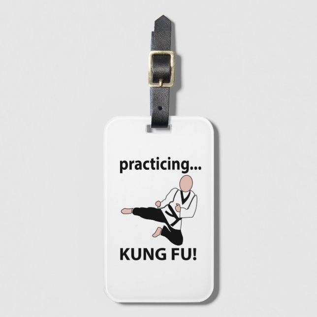 Étiquette À Bagage Kung Fu pratique Kung Fu (Devant Vertical)
