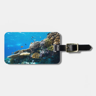 Étiquette À Bagage La barrière de corail sous l'eau