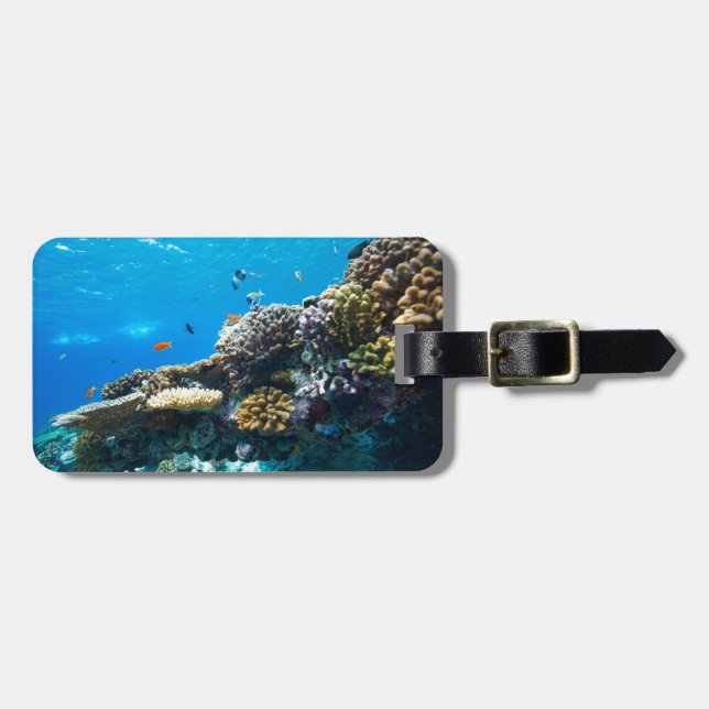 Étiquette À Bagage La barrière de corail sous l'eau (Devant horizontal)
