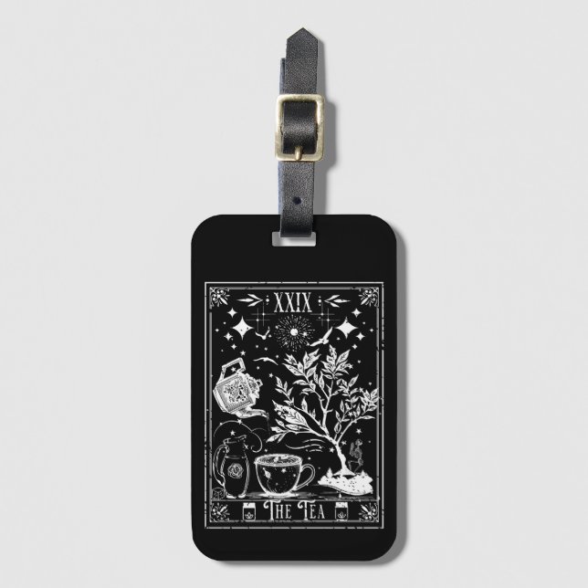 Étiquette À Bagage La carte de tarot du thé (Devant Vertical)