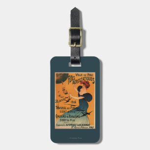 Étiquette À Bagage La femme Rouge-Dirigée attend l'affiche d'oiseaux