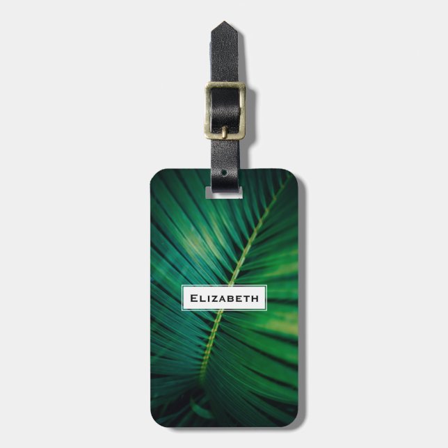 Étiquette À Bagage La Feuille verte Forêt tropicale Nature Photo (Devant Vertical)