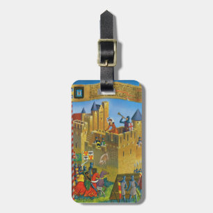 Étiquette À Bagage La France, Carcassonne médiévale vintage française