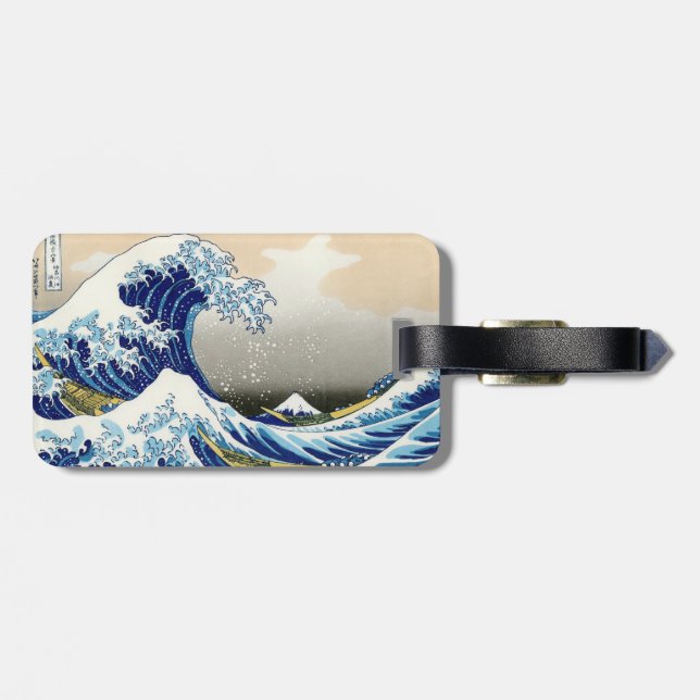 Étiquette À Bagage La grande vague de Kanagawa Katsushika Hokusai (Dos horizontal)