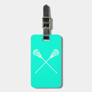 Étiquette À Bagage La lacrosse colle la turquoise d'étiquette de