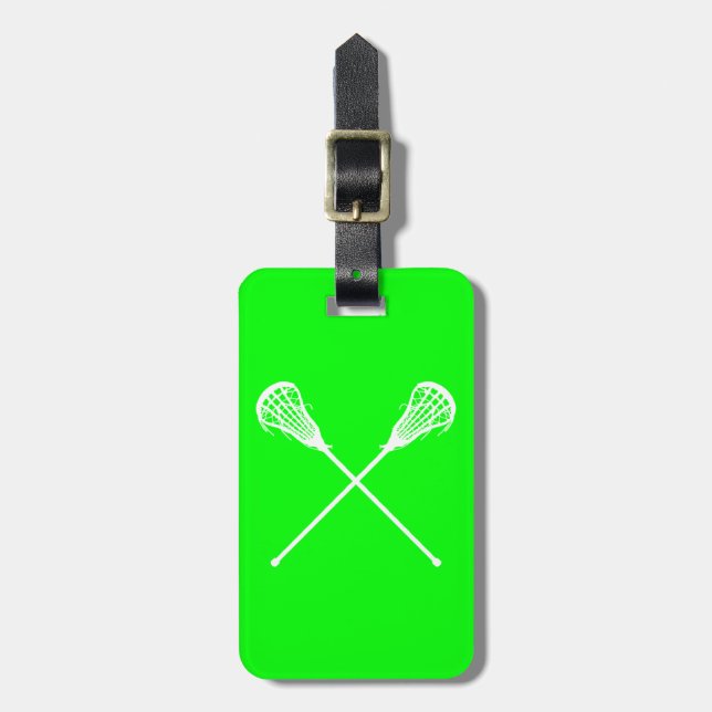 Étiquette À Bagage La lacrosse colle le vert d'étiquette de bagage (Devant Vertical)