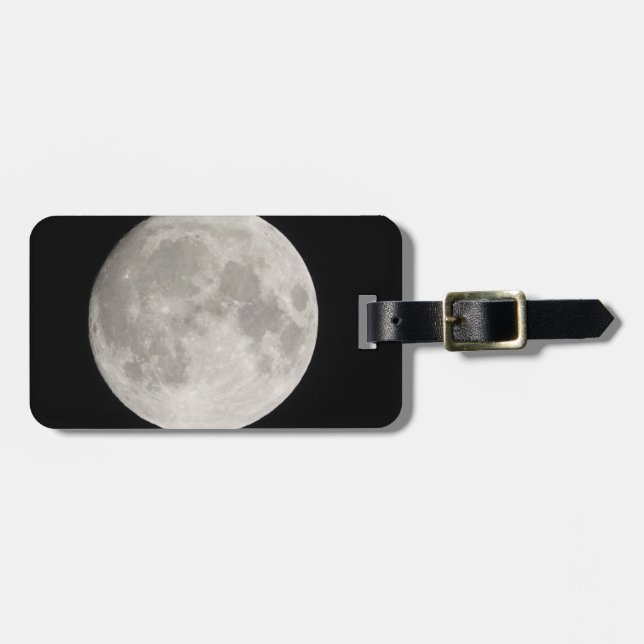 Étiquette À Bagage La lune en noir lampe de table ciel (Devant horizontal)