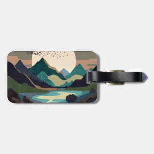 Étiquette À Bagage La Lune Sur Le Lac