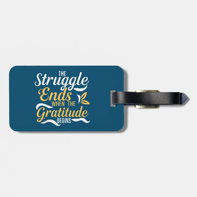 Étiquette À Bagage La Lutte Se Termine Quand La Gratitude Commence (Dos horizontal)