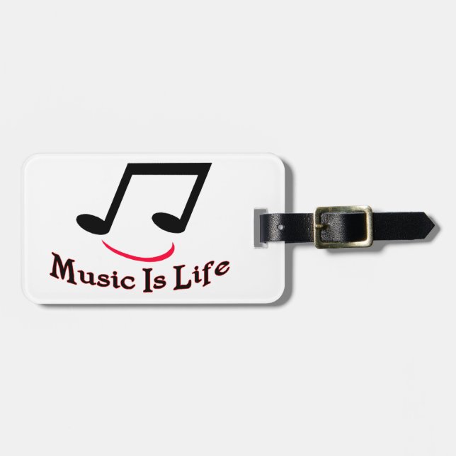 Étiquette À Bagage La musique est note musicale de la vie (Devant horizontal)