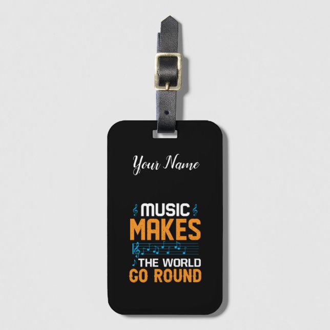 Étiquette À Bagage La Musique Fait Le Tour Du Monde (Devant Vertical)