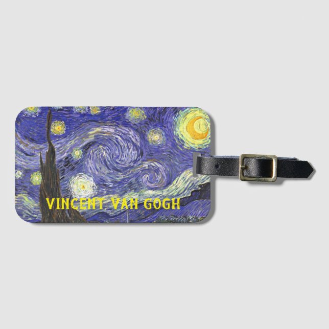 Étiquette À Bagage La Nuit étoilée de Vincent van Gogh (Devant Horizontal)