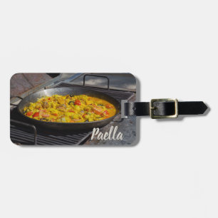 Étiquette À Bagage La paella est cuite sur un cadeau grill pour le ch
