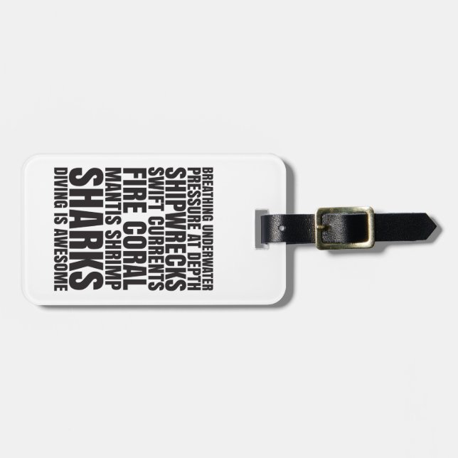 Étiquette À Bagage La plongée est étiquette impressionnante de bagage (Devant horizontal)