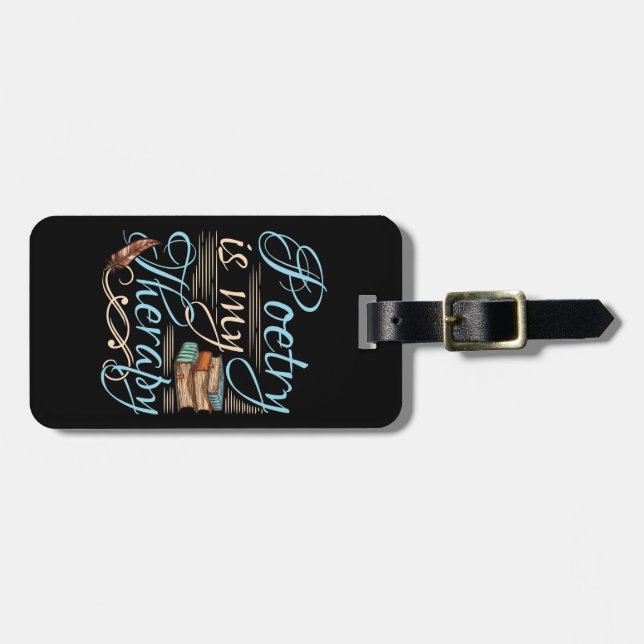 Étiquette À Bagage La poésie est ma thérapie mignonne poète écrivain  (Devant horizontal)