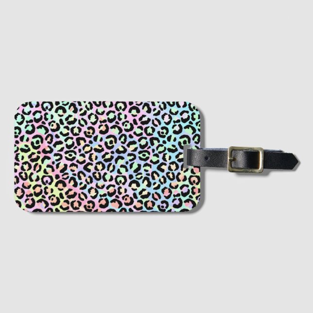 Étiquette À Bagage La série Léopard Iridescent Design 5 (Devant Horizontal)