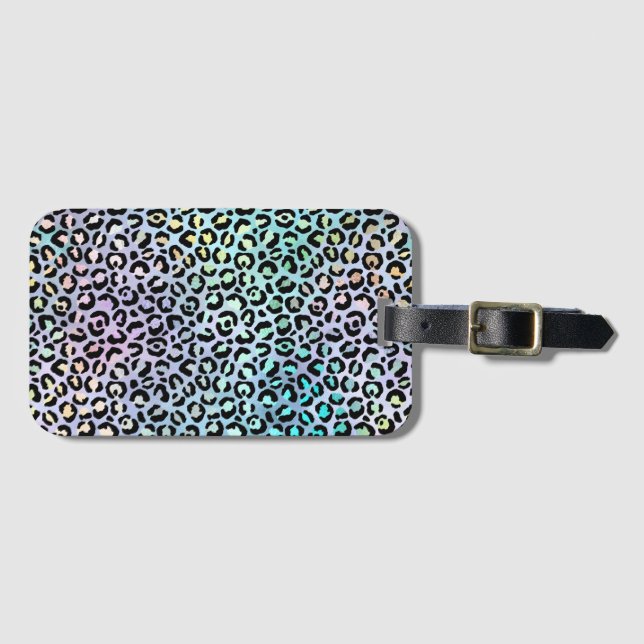 Étiquette À Bagage La série Léopard iridescent Design 8 (Devant Horizontal)