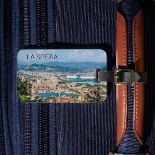 Étiquette À Bagage La Spezia Cityscape Ligurie Italie Vacances Souven
