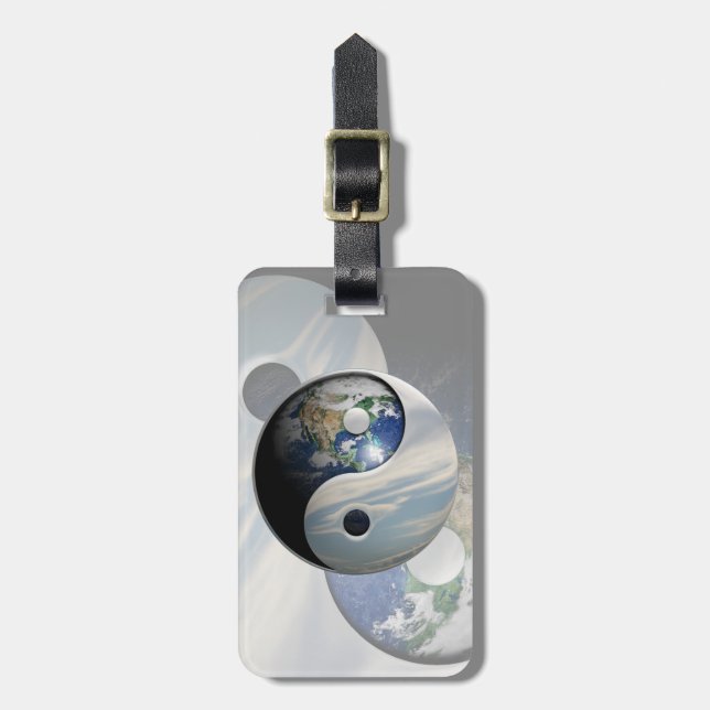 Étiquette À Bagage La terre et ciel Yin Yang (Devant Vertical)