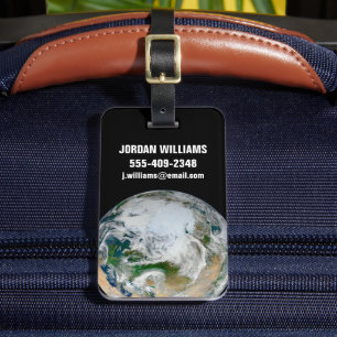 Étiquette À Bagage La Terre Montre L'Arctique, L'Europe Et L'Asie.