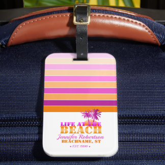 Étiquette À Bagage La vie à la plage Personnalisée