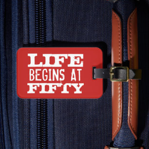 Étiquette À Bagage La vie commence à 50 étiquettes de bagages drôles 