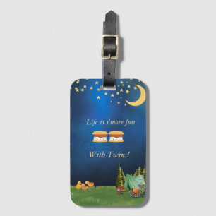 Étiquette À Bagage La vie est S'more amusant avec Twins Luggage Tag