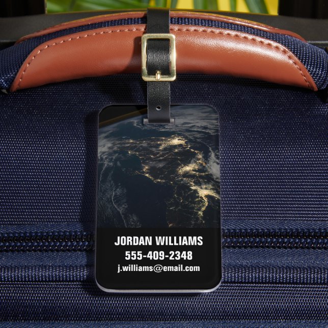 Étiquette À Bagage La Ville Éclairait Le Japon La Nuit. (Insitu Rectoal 2)