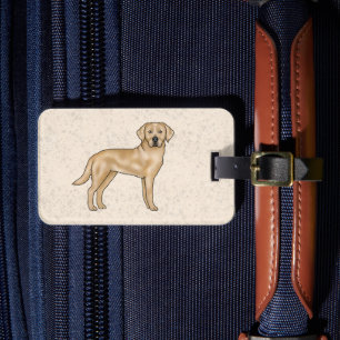 Étiquette À Bagage Labrador Retriever Jaune Chien de Lab Cartoon Mign